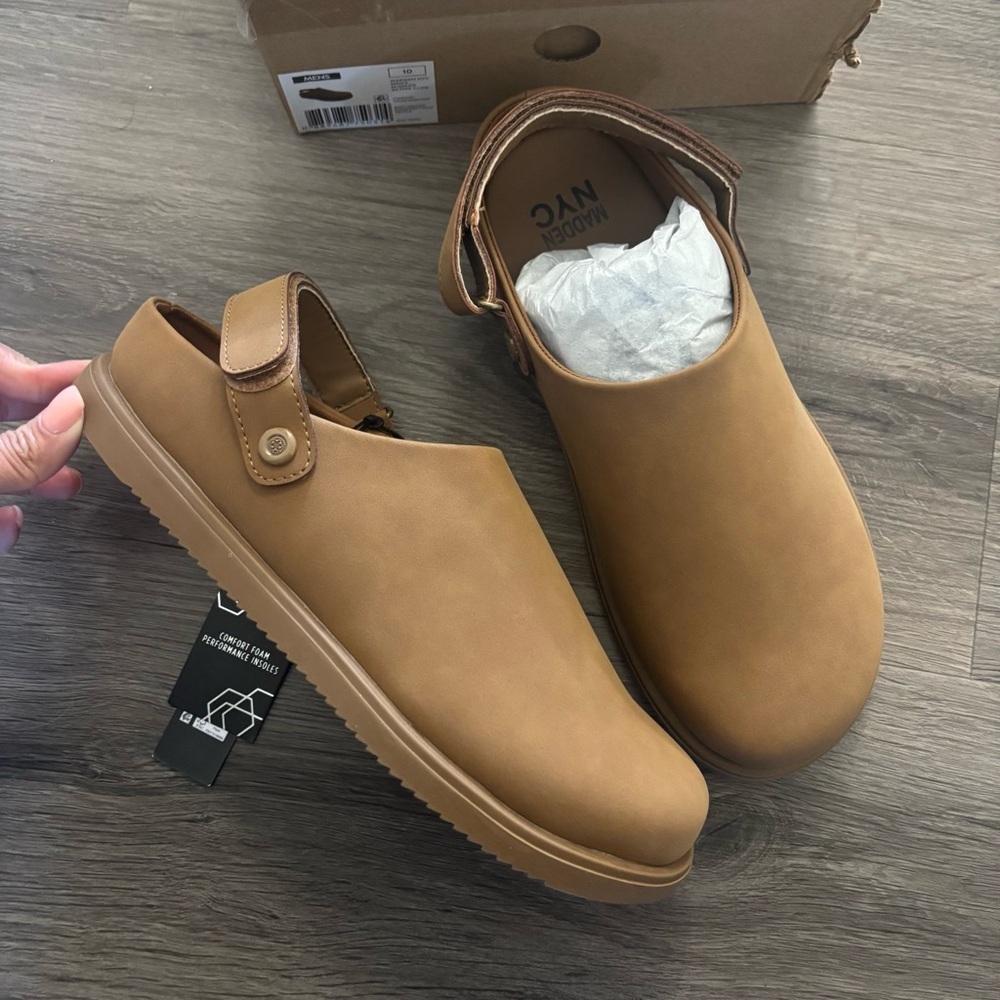 Madden NYC Mens M-Milos Active Clog Cognac Brown Slingback Shoes Size 10 NEW